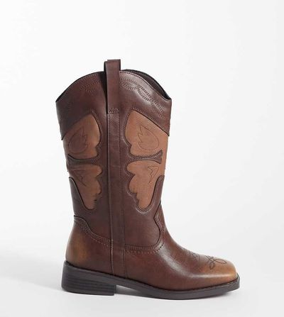 Glamorous Wide Fit Glamorous Wide Fit square toe western knee boots in brown