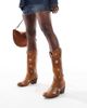 Glamorous Wide Fit Glamorous Wide Fit star western boots in tan-Brown - 4