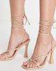 Glamorous Wide Fit Glamorous Wide Fit strappy heeled sandals in beige-Neutral - 1