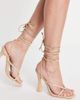 Glamorous Wide Fit Glamorous Wide Fit strappy heeled sandals in beige-Neutral - 2