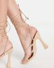 Glamorous Wide Fit Glamorous Wide Fit strappy heeled sandals in beige-Neutral - 4