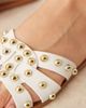 Glamorous Wide Fit Glamorous Wide Fit studded flat sandals in white - 3