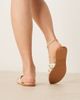 Glamorous Wide Fit Glamorous Wide Fit studded flat sandals in white - 4