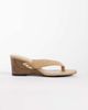 Glamorous Wide Fit Glamorous Wide Fit toe thong wedge sandals in neutral suedette - 3
