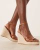 Glamorous Wide Fit Glamorous Wide Fit wedge heeled espadrille sandals in tan-Brown - 1