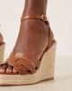 Glamorous Wide Fit Glamorous Wide Fit wedge heeled espadrille sandals in tan-Brown - 2