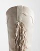 Glamorous Wide Fit Glamorous Wide Fit western fringe knee boots in cream suedette-White - 2