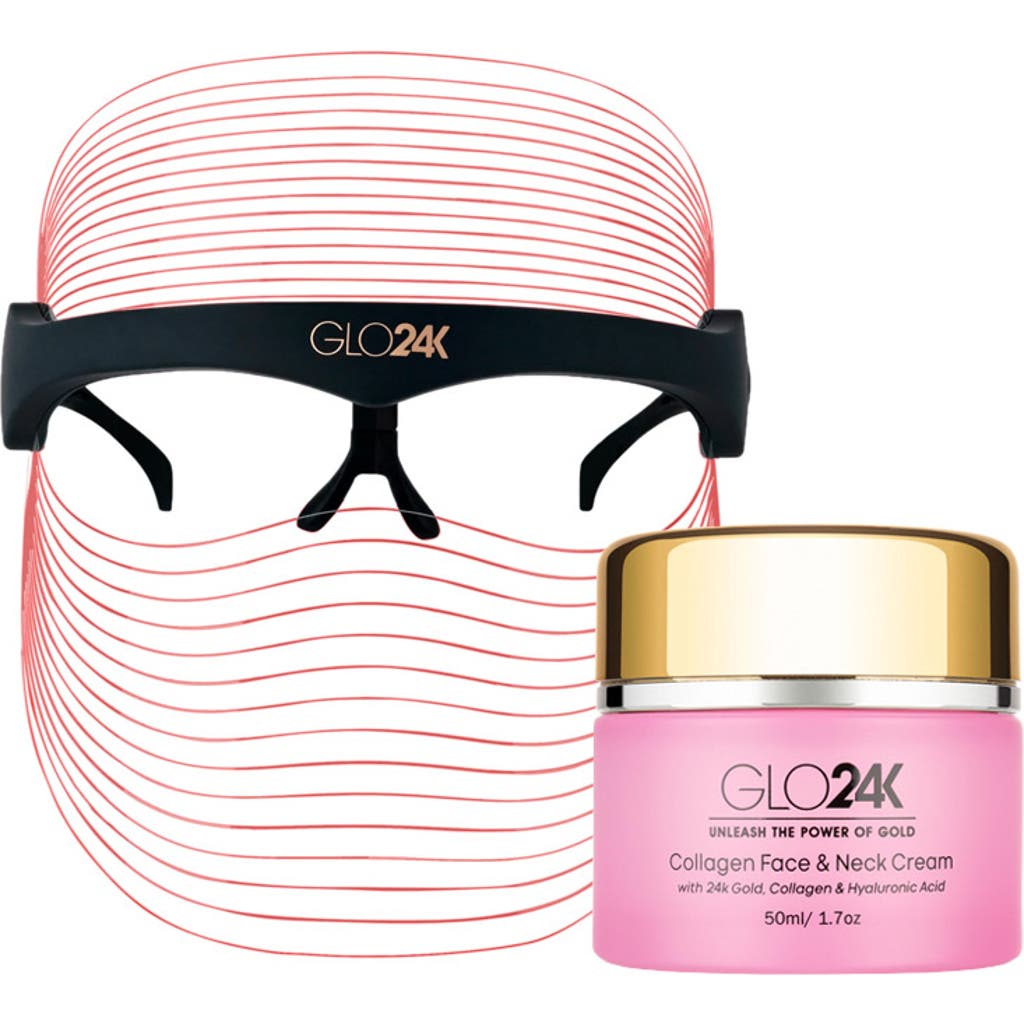 GLO24K UNLEASH THE POWER OF GOLD GLO24K UNLEASH THE POWER OF GOLD 7 Color LED Beauty Mask + Collagen Cream.