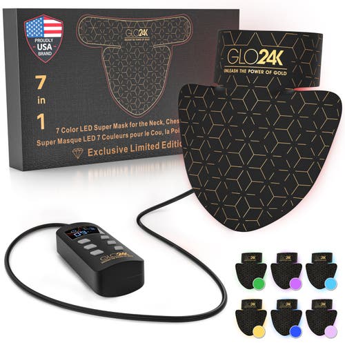 GLO24K UNLEASH THE POWER OF GOLD GLO24K UNLEASH THE POWER OF GOLD 7 Color LED Super Mask for the Neck, Chest & Décolleté
