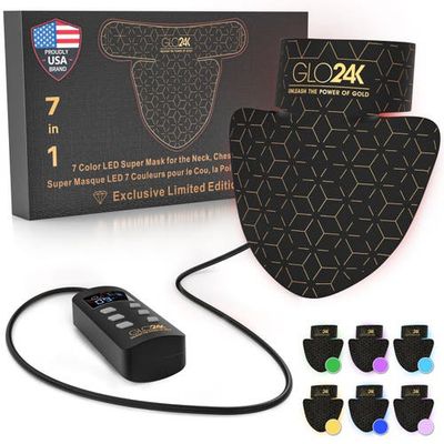 GLO24K UNLEASH THE POWER OF GOLD GLO24K UNLEASH THE POWER OF GOLD 7 Color LED Super Mask for the Neck, Chest & Décolleté