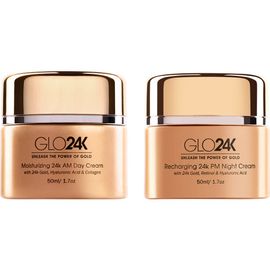 GLO24K UNLEASH THE POWER OF GOLD GLO24K UNLEASH THE POWER OF GOLD Moisturizing 24k Gold Day and Night Cream