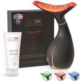 GLO24K UNLEASH THE POWER OF GOLD GLO24K UNLEASH THE POWER OF GOLD Skin Rejuvenation Beauty Device for Face and Neck +Conductive Hydra Gel 