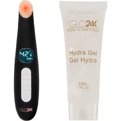 GLO24K UNLEASH THE POWER OF GOLD GLO24K UNLEASH THE POWER OF GOLD Triple Action Eye Care Therapy Wand +Conductive Hydra Gel