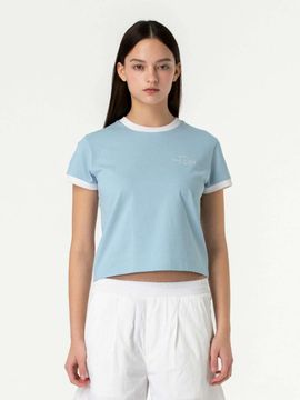 GOALSTUDIO Color Block Cropped T-Shirt _ Light Blue