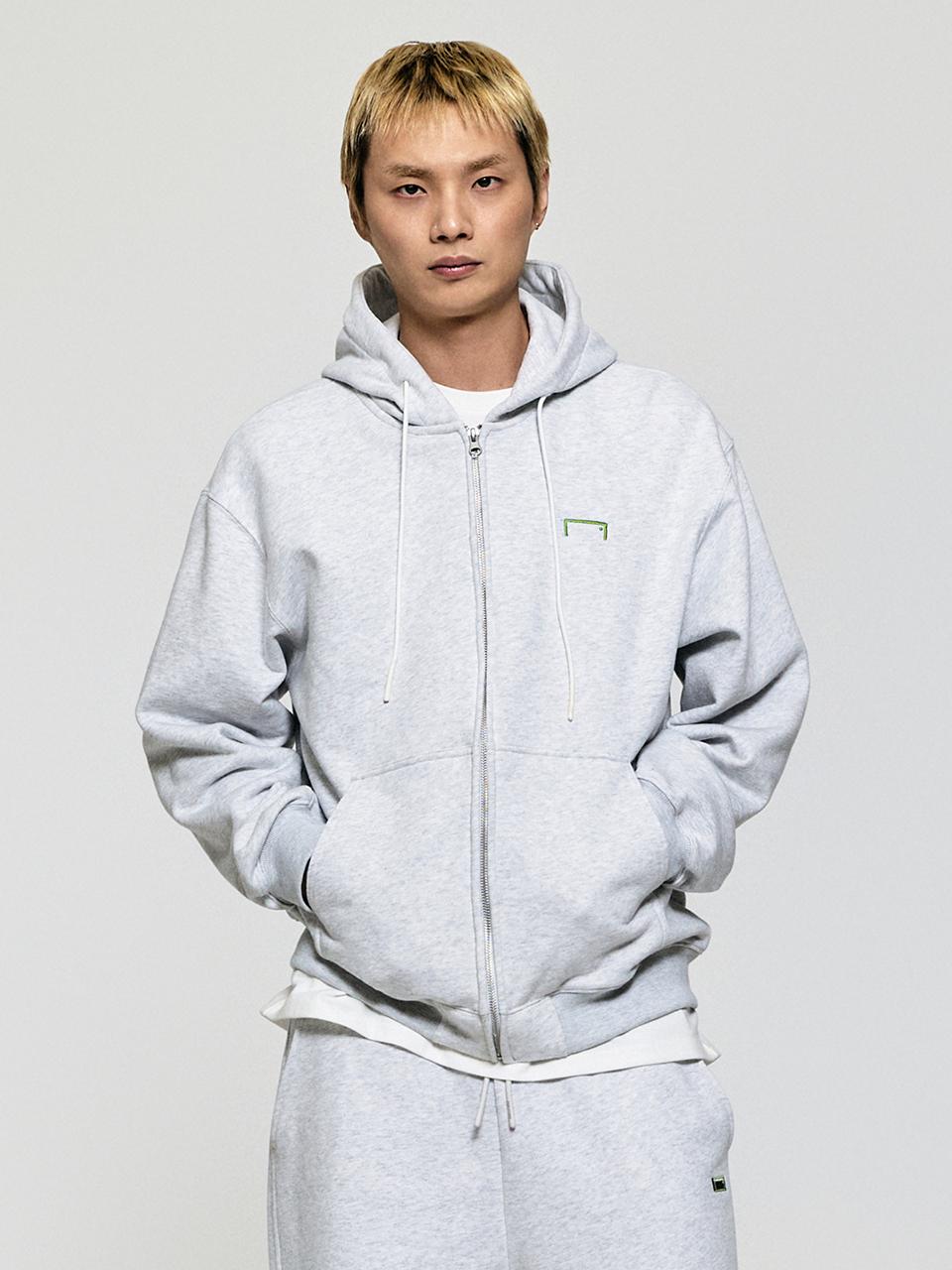 GOALSTUDIO Cotton Polyester Regular Fit Hoodie [Melange Grey]