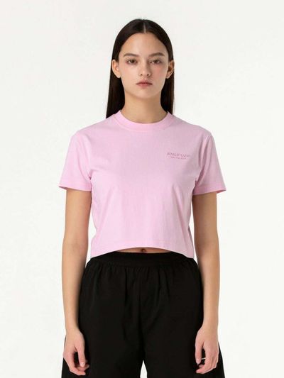 GOALSTUDIO Embroidery Cropped T-Shirt _ Pink