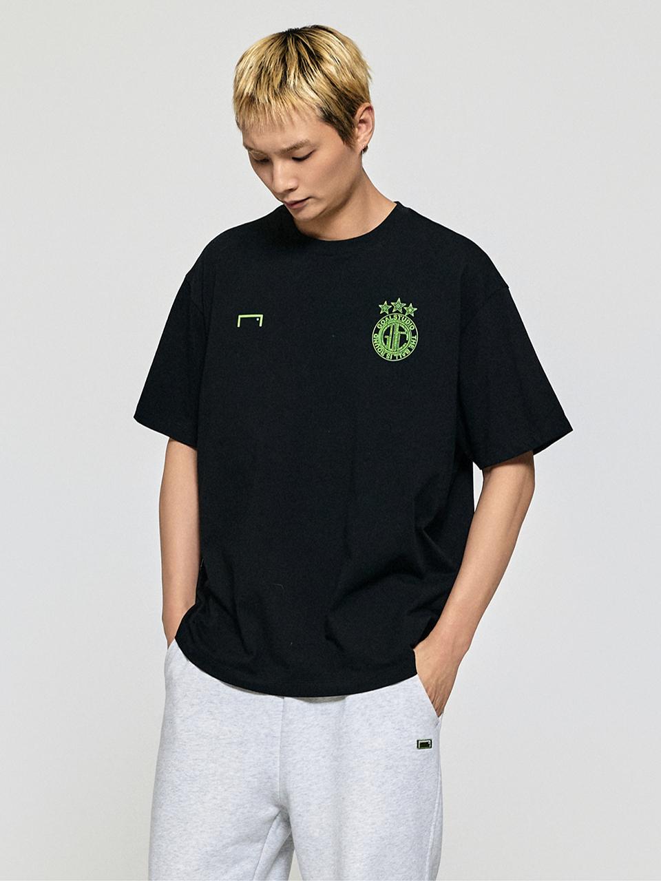 GOALSTUDIO Vintage Artwork Cotton Blend T-shirt [Black]