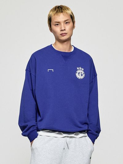 GOALSTUDIO Vintage Artwork Cotton Sweatshirt [Blue]
