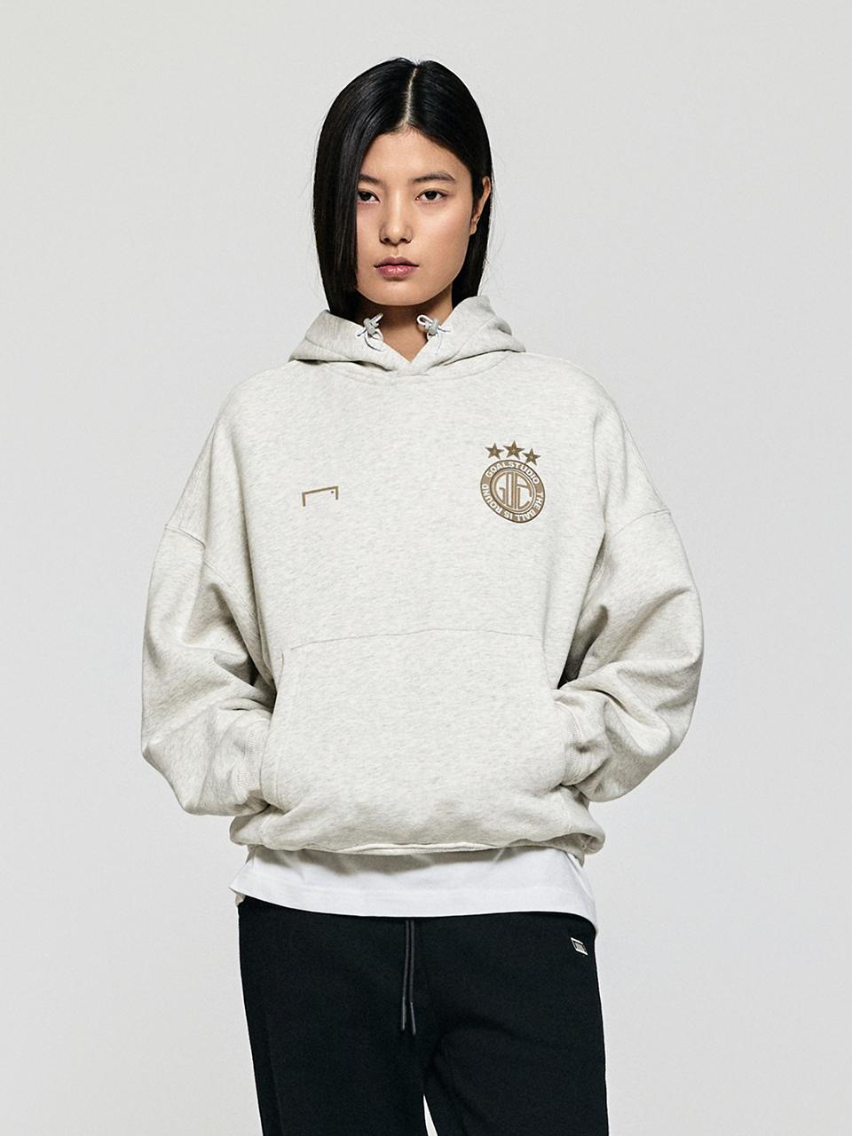 GOALSTUDIO Vintage Artwork Loose Fit Hoodie [Light Brown]