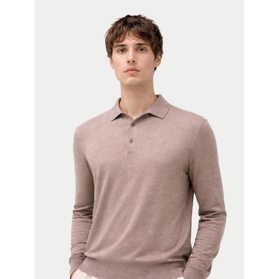 Gobi Cashmere Gobi Cashmere Men Classic Polo Shirt with Long Sleeve