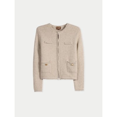 Gobi Cashmere Gobi Cashmere Textured Knit Cashmere Jacket-Style Cardigan