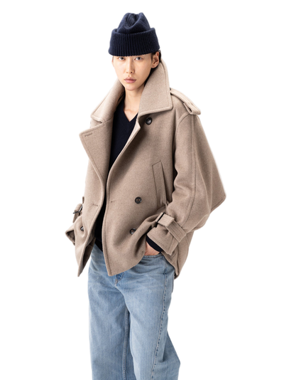 Gobi Cashmere Gobi Cashmere Trench-Style Cashmere Peacoat