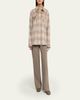 God's True Cashmere Champagne Tartan Button-Front Cashmere Shirt - 2