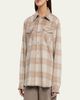 God's True Cashmere Champagne Tartan Button-Front Cashmere Shirt - 4