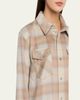 God's True Cashmere Champagne Tartan Button-Front Cashmere Shirt - 5
