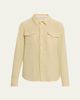 God's True Cashmere Daffodil Solid Cashmere Button-Front Shirt - 1