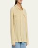 God's True Cashmere Daffodil Solid Cashmere Button-Front Shirt - 4