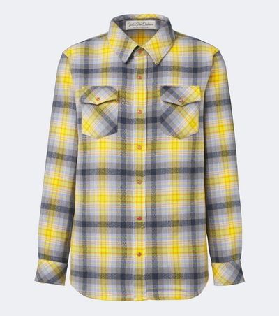 God's True Cashmere God's True Cashmere Alchemy plaid cashmere shirt with carnelians