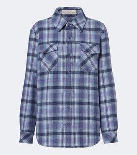 God's True Cashmere God's True Cashmere Blue Uniform plaid cashmere shirt