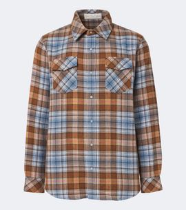 God's True Cashmere God's True Cashmere Nomad plaid cashmere shirt with moonstones