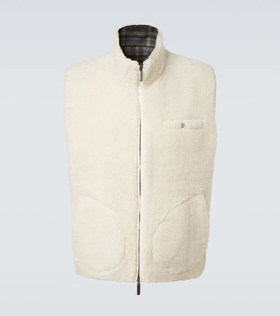 God's True Cashmere God's True Cashmere Reversible cashmere and wool vest with emerald