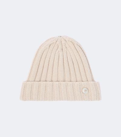 God's True Cashmere God's True Cashmere Ribbed-knit cashmere beanie with moonstone