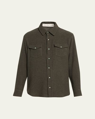 God's True Cashmere Sable Solid Cashmere Flannel Shirt