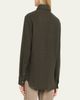 God's True Cashmere Sable Solid Cashmere Flannel Shirt - 3