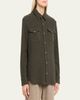 God's True Cashmere Sable Solid Cashmere Flannel Shirt - 4