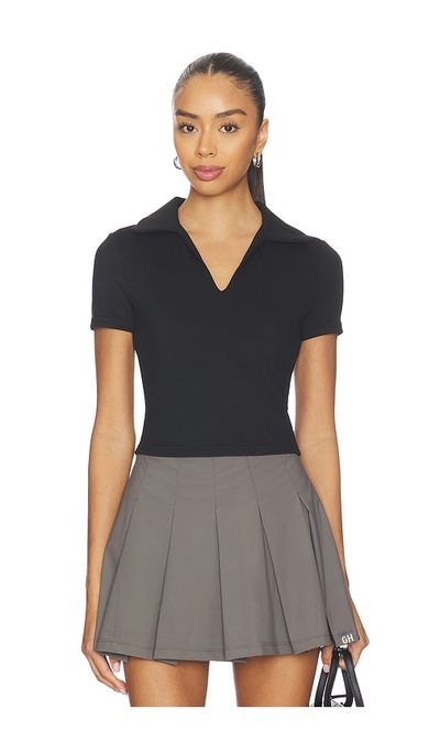 Gold Hinge Gold Hinge Preppy V-neck Polo Top