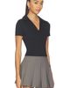 Gold Hinge Gold Hinge Preppy V-neck Polo Top - 2