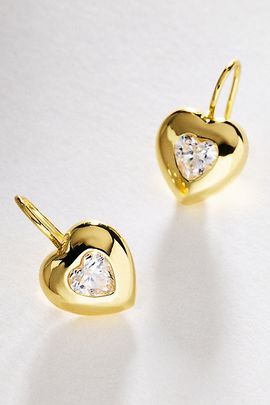 Goldbug Collection Puffy Heart Drop Earrings