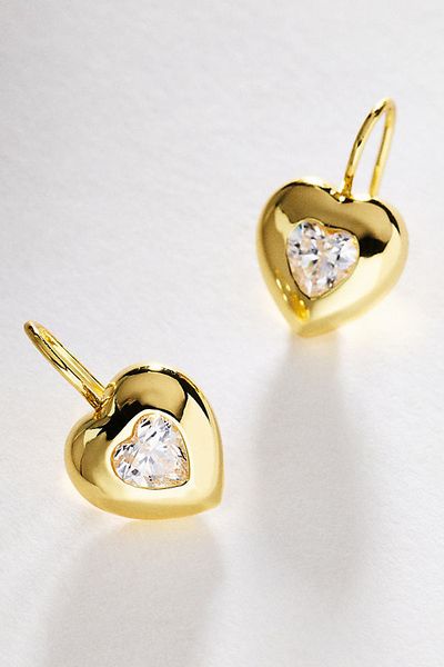 Goldbug Collection Puffy Heart Drop Earrings