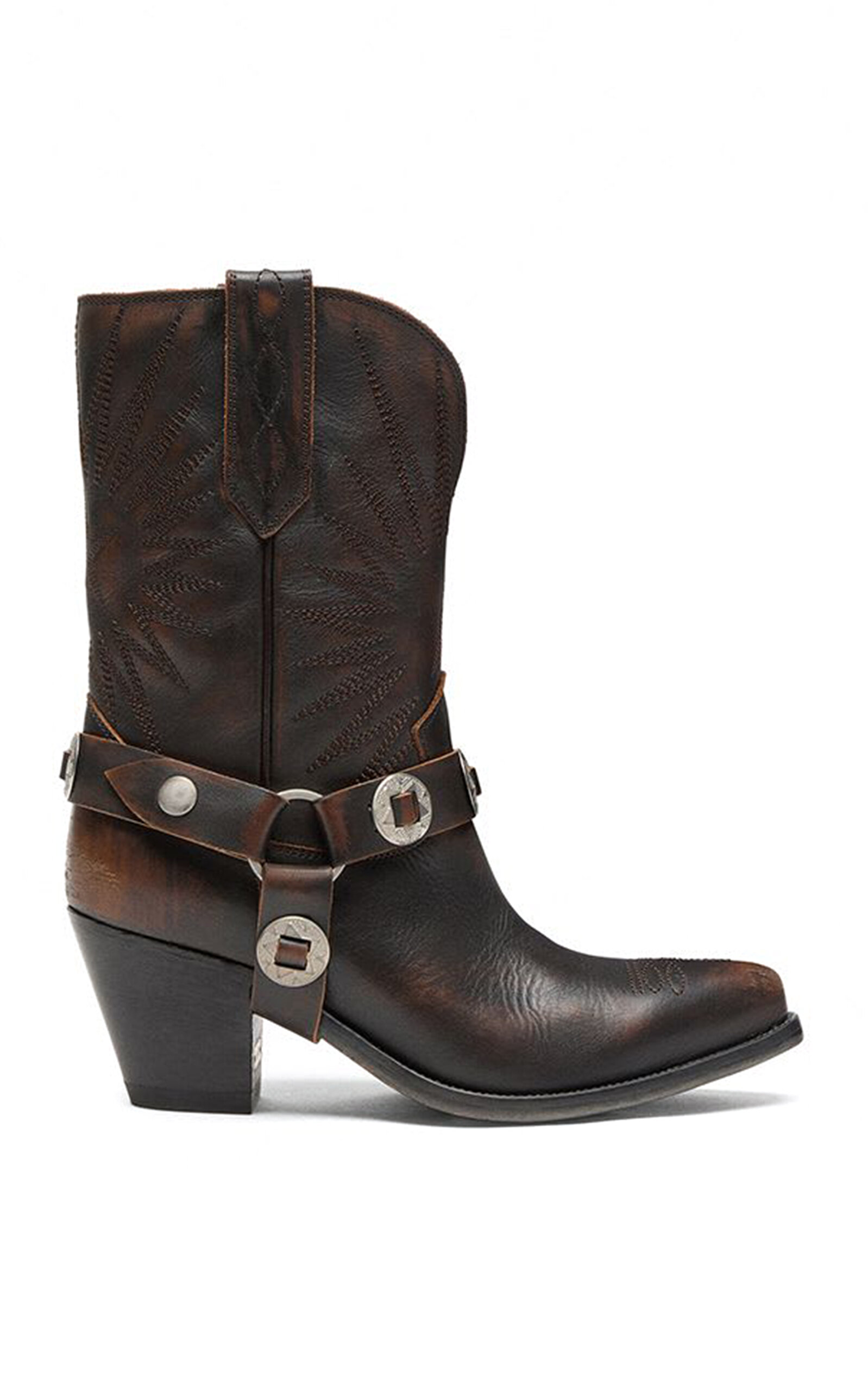 Golden Goose Golden Goose 70 Wish Star Low Distressed Leather Upper With Strap Boots