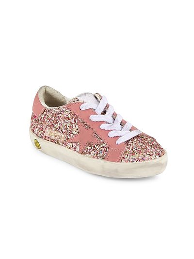 Golden Goose Golden Goose Girl's Girl's Super-Star Glitter Leather Sneakers