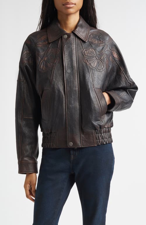 Golden Goose Golden Goose Journey Floral Embroidered Oversize Leather Bomber Jacket