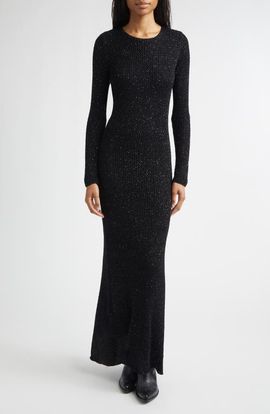 Golden Goose Golden Goose Journey Long Sleeve Sequin Open Stitch Dress