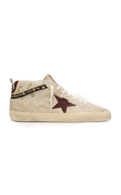 Golden Goose Golden Goose Mid Star Embellished Suede Sneakers