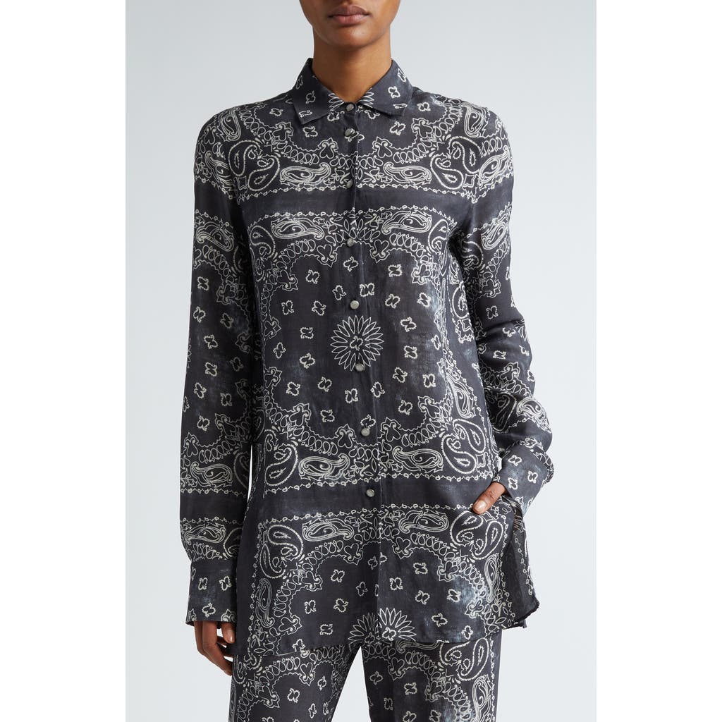 Golden Goose Golden Goose Paisley Print Oversize Button-Up Pajama Shirt