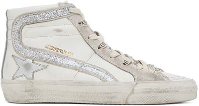 Golden Goose Golden Goose SSENSE Exclusive White Slide Sneakers